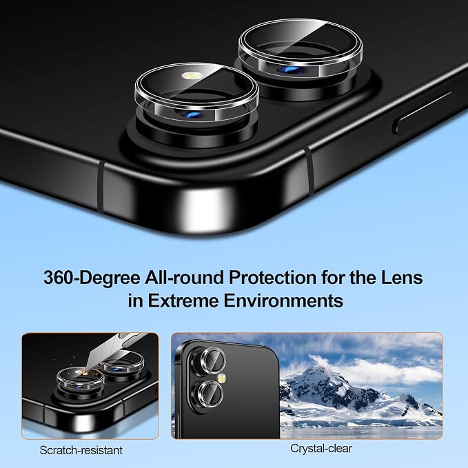 QHOHQ [1-Second Auto-Install] 3 Pack Screen Protector for iPhone 17 + 1 Set Camera Lens Protector, 9H+ Shatterproof Tempered Glass, [12FT Military Grade Protection], Anti-Fingerprint, Case Friendly - Image 8