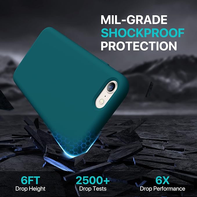 Miracase Silicone for iPhone SE 2022/SE 2020/7/8 Case,Teal | Ultra Slim Cover with Screen Protector, Soft Microfiber Lining, Multi-Color Premium Silicone Shockproof Phone Case - Image 8