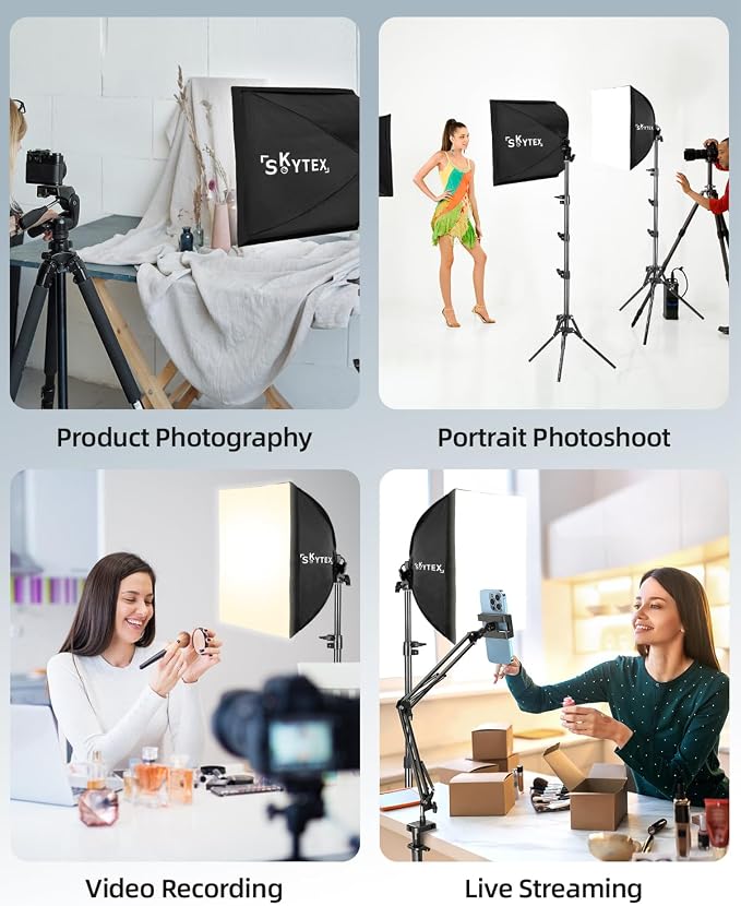 Softbox Lighting Kit 16x16in Soft Box 2Pack Upgrade 135W 2700-6400K 100V-240V E27 LEDBulb Continuous Photography Lighting,Photo Studio Light Equipment for Camera Shooting Video Recording - Image 5