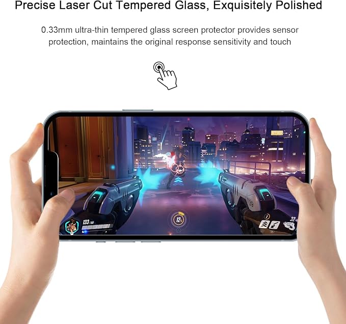 SIBEITU 3+3 Pack Screen Protector + Camera Lens Protector for iPhone 14 | 6.1 Inch HD 9H Hardness Tempered Glass Film, Scratch Resistant, Sensor Protection, Case Friendly, High Response, Bubble Free - Image 7