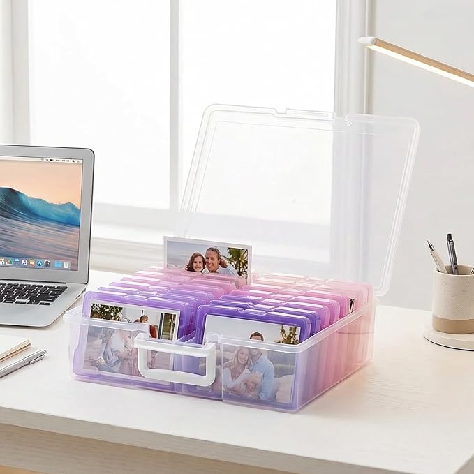 novelinks Photo Storage Boxes with Handle, Photo Organizers and Storage | 1Pack Color, Photo Albums 4x6 Pictures, Photo Cases, Classroom Organization, Index Card Box, Photo Card Holder, Seed Storage - Image 7