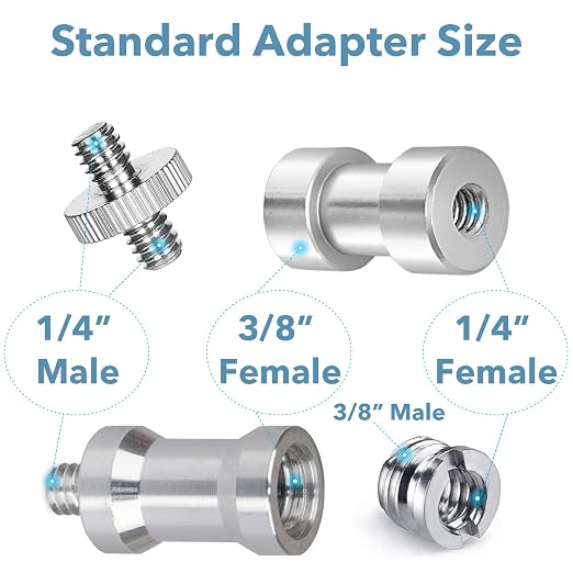 16PCS Camera Screws Mount Set 1/4 Inch and 3/8 Inch Threaded Converter Screws Adapter Flash Shoe Mount for DSLR Camera/Tripod/Monopod/Ballhead/Flash Light/Quick Release Plate - Image 2