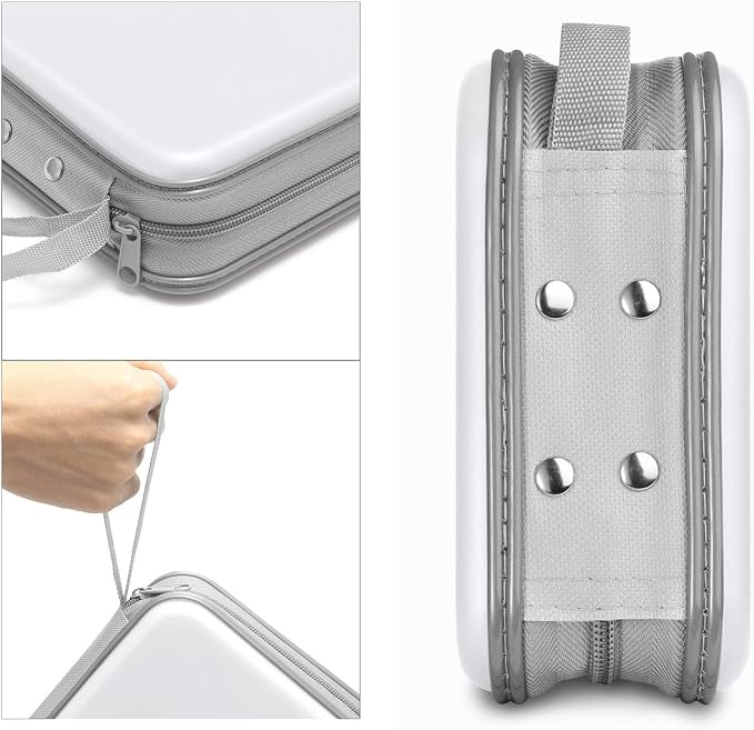 Siveit DVD Case CD Case Holders DVD Binder Wallet Hard Plastic 48 Capacity CD/DVD Disc Cases Storage Binder for Car Home Office Travel (White) - Image 3