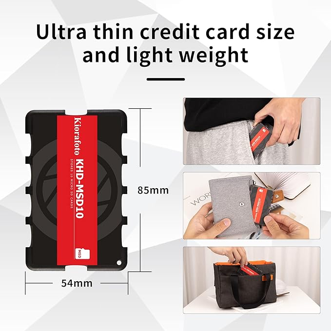 10 Slots Slim Credit Card Size TF Micro SD Card Case Holder | Lightweight,Portable,MSD Microsd Memory Card Case Storage Keeper Holder,for 10 TF MSD MicroSD MicroSDHC MicroSDXC Cards - Image 3