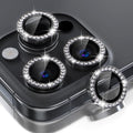 Choiche for iPhone 16 Pro/iPhone 16 Pro Max Camera Lens Protector | Ultra HD, Bling 9H Tempered Glass Camera Cover Screen Protector Metal Ring Decoration Accessories (Diamond-Black) by Choiche