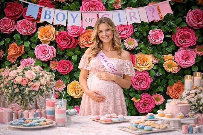 7X5ft Floral Backdrop for Photography Valentine's Day Backdrop Wedding Backdrops Spring Flower Photography Backdrop Mother's Day Backdrops for Photographers Studio Props 049 - Image 4