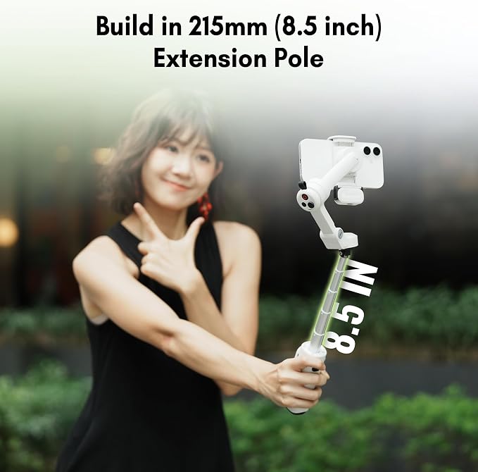 ZHIYUN Smooth Q5 Ultra 3-Axis iPhone Gimbal Stabilizer for Video Recording | Portable Foldable Phone Stabilizer, Built-in Extension Rod, Fill Light, Tripod, 13.5H Long Lasting Battery - Image 3