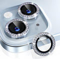 Choiche for iPhone 15/15 Plus Camera Lens Protector Bling, Diamond-Silver | Ultra HD, 9H Tempered Glass Camera Cover Screen Protector Metal Individual Ring Decoration Accessories, 2-Lens, 6.1/6.7-inch by Choiche