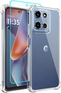 for Moto G 2025 Case and Screen Protector, Shockproof Crystal Clear Slim Soft Silicone TPU Protective Phone Cover for Motorola G 2025 Clear by Aozuoton