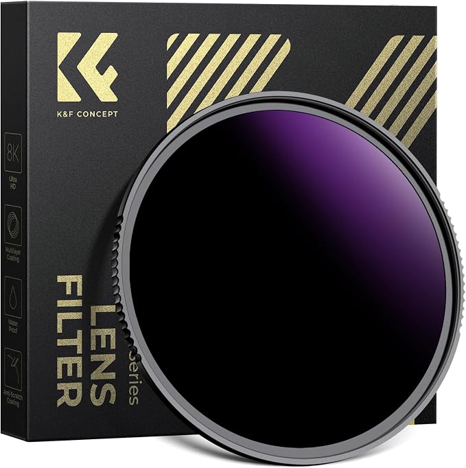 K&F CONCEPT 58mm ND100000(16.6 Stops) High Definition ND Lens Filter | Optical Glass Fixed Neutral Density Lens Filter with 28 Multi-Layer Coatings (Nano X Series) FN706 by KFCONCEPT