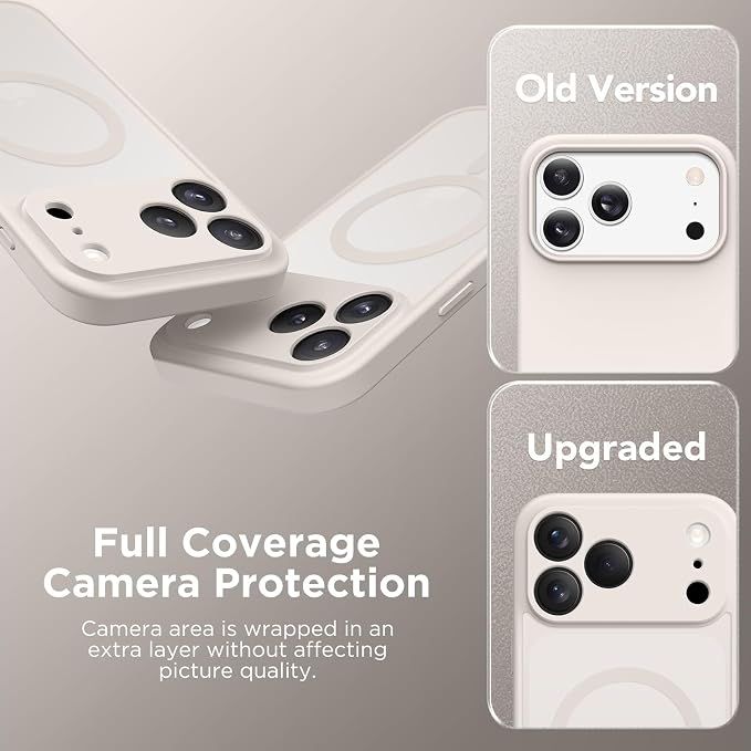 CAPRARO for iPhone 17 Pro Max Case, Compatible with MagSafe Stone | Upgraded [Full Camera Protection] Protective Translucent Matte Women Girl Magnetic Phone Case Cover, Stone - Image 7