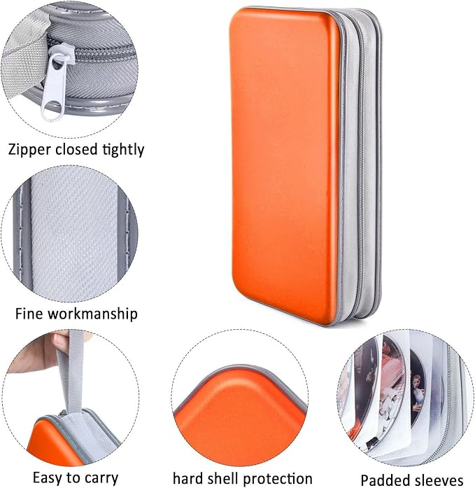 96‑Capacity Hard Plastic CD/DVD Binder for Car, Home & Travel | Zipper‑DVD Organizer, Scratch‑Resistant Sleeves Shield Discs From Dust & Damp; Stores Music, Video, Gaming & Blu‑ray Discs - Image 2
