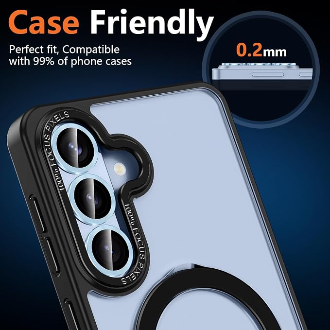 for Samsung Galaxy S26 Camera Lens Protector, Individual Metal Ring Tempered Glass Lens Cover, [Strong Adsorption] Scratch Resistant Ultra-Thin HD Clear Lens Cover, 1 Set-Blue - Image 6