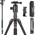 NEEWER 77 Inch Camera Tripod Monopod for DSLR & Phone, Aluminum, TP77 | 360° Panoramic Ball Head, 2 Axis Center Column, Arca Type QR Plate, Bag, Compact Lightweight Travel Tripod, 34lb Max Load by Neewer