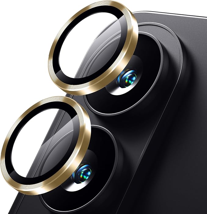 Korecase Samsung Galaxy S25 Edge Camera Lens Protector Gold | 9H Tempered Glass, Anti Scratch, Shockproof, Metal Ring by Korecase