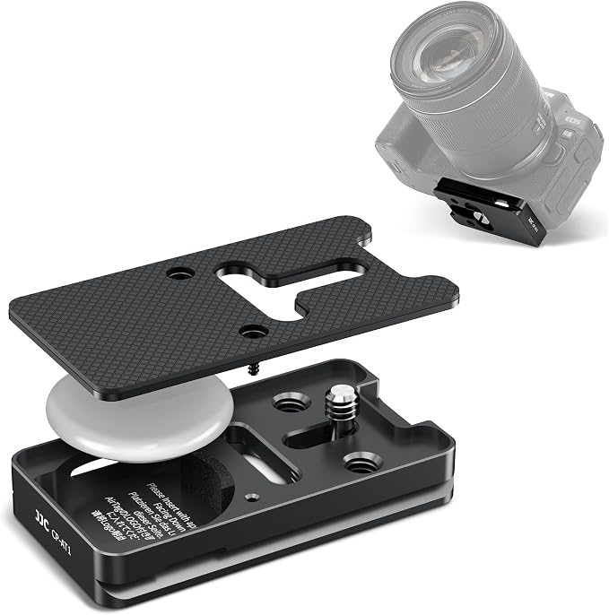 Quick Release Plate for AirTag for Canon Sony Nikon Fujifilm & More Camera | Metal,w 1/4"-20 Screw & Arca-Type Design,for AirTag Hidden-in Camera Mount Baseplate,for Canon Sony Nikon Fuji Camera Tripod by Kiorafoto