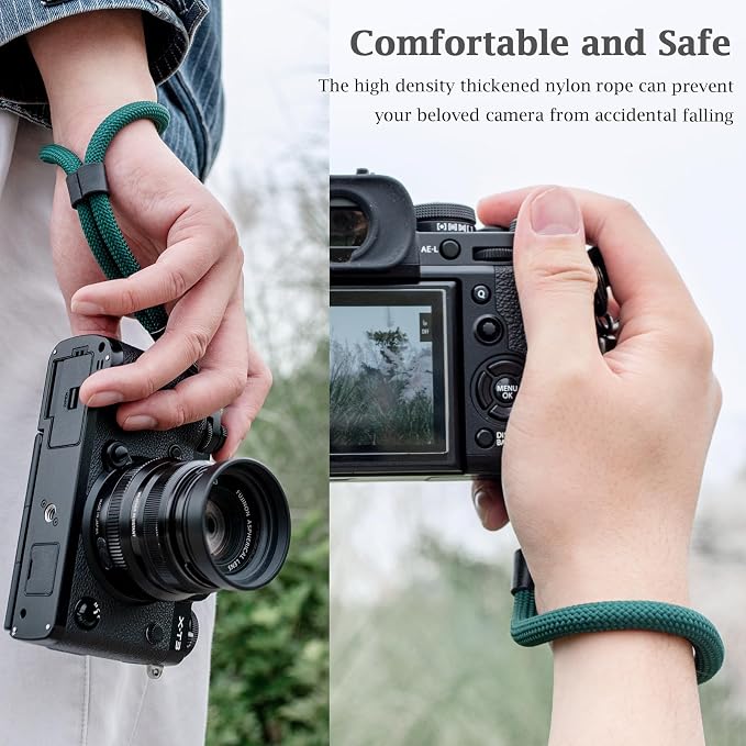 VOVMOEYA Camera Wrist Strap Rope,Camera Hand Strap Compatible with Fujifilm Nikon Canon Sony DSLR Camera - Dark Green - Image 4