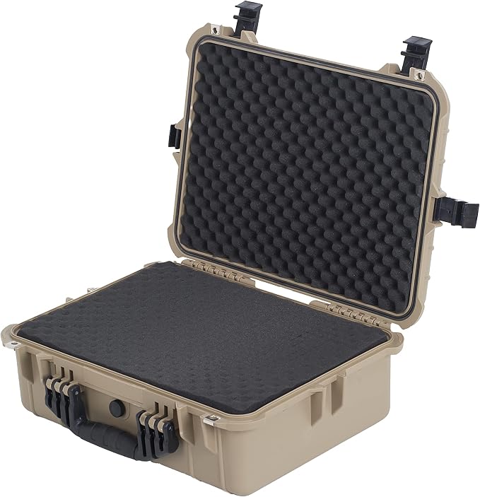 MEIJIA All Weather IP67 Waterproof Hard Camera Case,Hard Protective Case,Hard Case with Customizable Foam,Fit Use of Drones,Camera,Equipments,Pistols(Desert Tan,19.78x15.77x7.41inches) - Image 5