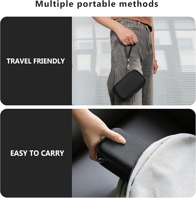 Carrying Case for KODAK EC35 35mm Film Camera 35mm, EC35 Film Camera Storage Case Holder with Zipper Mesh Pocket for AA Battery, with Strap, Black - Image 6