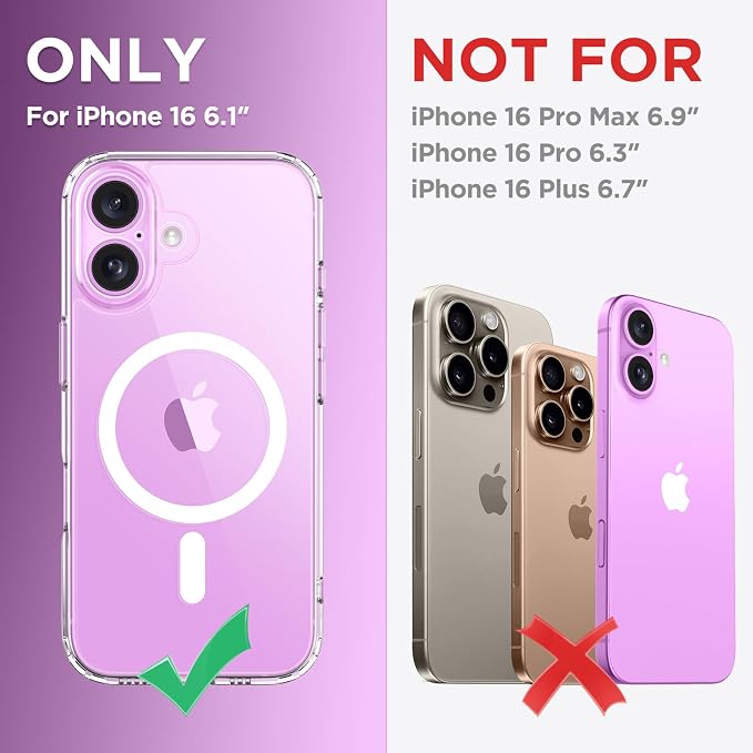 CAPRARO for iPhone 16 Case, Compatible with MagSafe Clear | Upgraded [Full Camera Protection] Protective Translucent Matte Women Girl Magnetic Phone Case Cover, Clear - Image 2