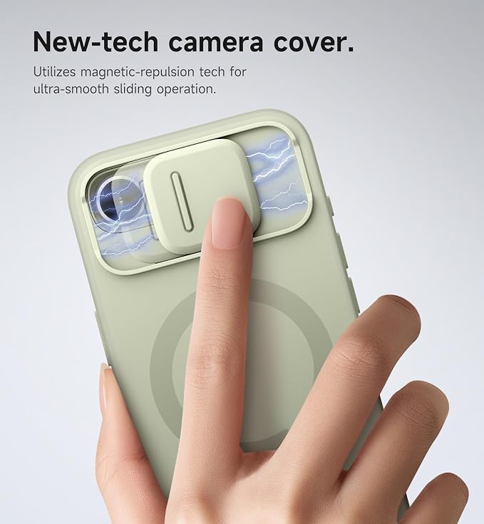 SURITCH for iPhone 17e/16e Case with Magnetic Camera Slide Cover and Adjustable Kickstand, Compatible with MagSafe, Shockproof Bumper Case Slim Protective Cover 6.1 Inch,Green - Image 4