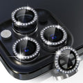 Choiche for iPhone 15 Pro/iPhone 15 Pro Max Camera Lens Protector | Ultra HD, Bling 9H Tempered Glass Camera Cover Screen Protector Metal Ring Decoration Accessories (Diamond-Black) by Choiche