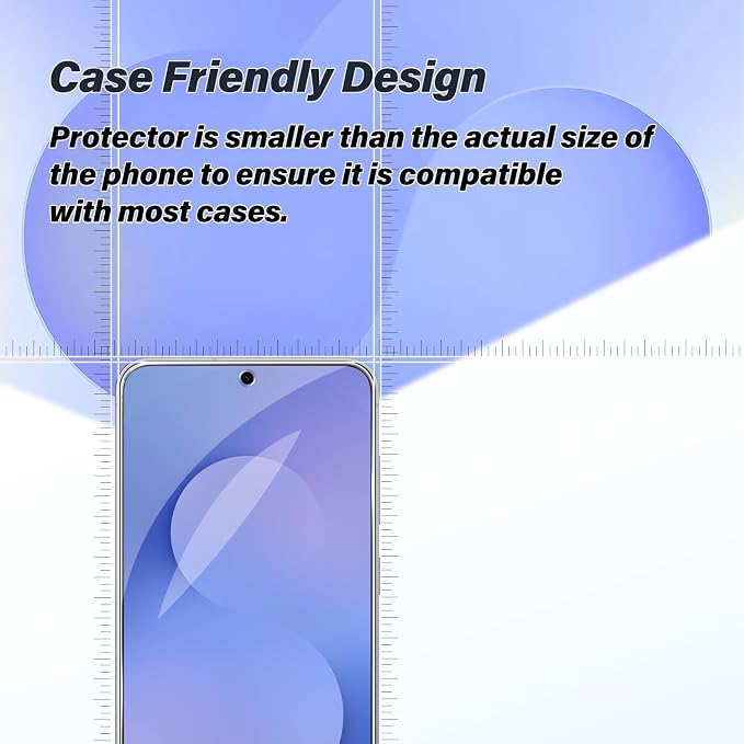 BIGFACE Galaxy S25 FE Tempered Glass Screen Protector + Camera Lens Protector [2 + 2 Pack][Case Friendly][Anti-Scratch][Ultrasonic Fingerprint Unlock] HD Protective Film for Samsung Galaxy S25 FE - Image 5