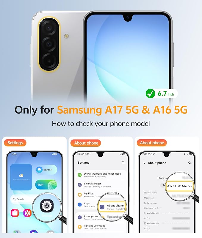 FNTCASE for Galaxy A17/A16 5G Phone Case, Fit for Magsafe, Screen Protector | Translucent Matte, 14FT Military Grade Drop Protection, Slim Shockproof Protective, for Samsung A 17 A 16 Cover, Light Blue - Image 2