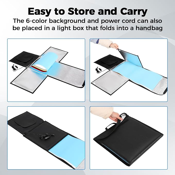 Photo Light Box, 12/16/20/24/32/47 Inch Photography Light Box with CRI>95 120 Light Beads. Dimmable Shooting Tent Kit with White and Warm Light. 6 Backdrops Photo Booth for Studio Products Display - Image 7