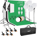 EMART Photography Lighting Kit with 8.5x10Ft Backdrop Stand,6x9FT Backdrops | Softbox Lighting Kit with 5500K 50W LED, Reflector, Umbrellas&Soft Box, Photo Studio Equipment for Portrait Video Shoot Vlog by EMART
