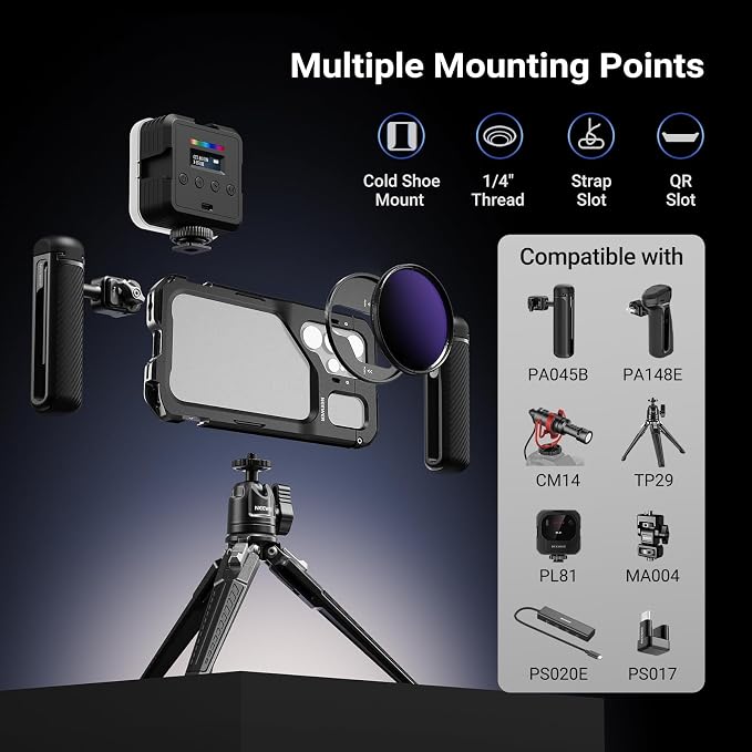 NEEWER S26 Ultra Phone Cage, Mobile Video Rig Stabilizer Vlog Kit, PA182 | With 3X Backplate for 67mm Filter, 17mm Phone Lens, T Mount Lens, Compatible with Samsung Galaxy S26 Ultra Only - Image 5
