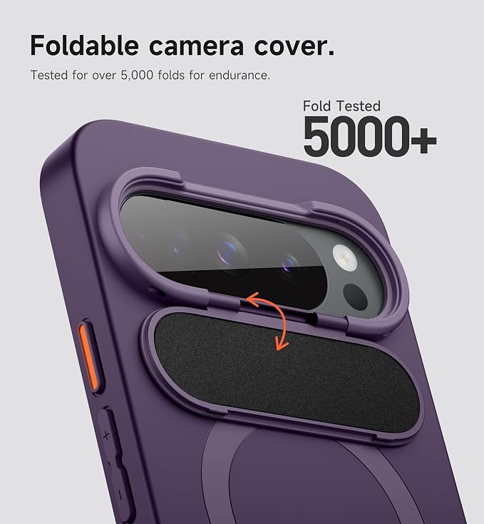 SURITCH for Google Pixel 10/10 Pro Phone Case, Compatible with MagSafe, Protective Cover with Camera Cover & Adjustable Metal Kickstand for Pixel 10/10Pro 2025 -Dark Purple - Image 3
