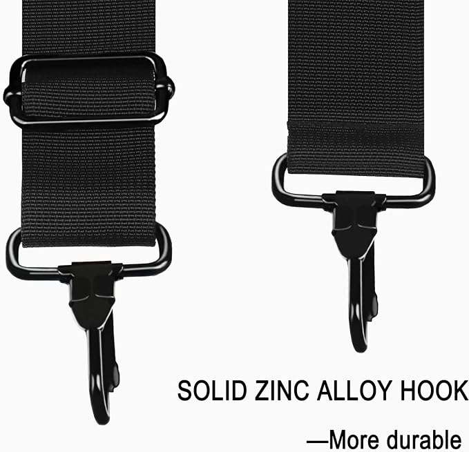 Shoulder Strap 56 Inch,Universal Adjustable Shoulder Belt Shoulder Strap | Replacement Shoulder Strap with Metal Hooks for Briefcase, Laptop Messenger Crossbody Bag, Luggage Duffel Camera, Black - Image 3