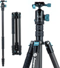 Fotopro 73"/185cm Carbon Fiber Travel Tripod for Camera, 360° Panorama Ball Head, Arca Quick Release Plate and Bag, Detachable Monopod for DSLR Camera Camcorder, Load up to 22lbs/10kg. X-Go Plus Blue by Fotopro