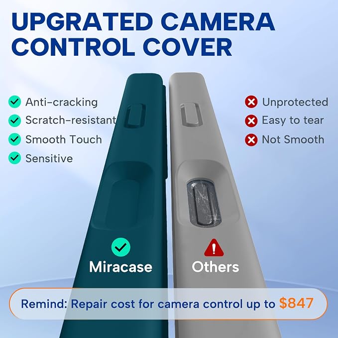 miracase Magnetic for iPhone 17 Pro Case, Compatible with MagSafe, Integrated Silicone Camera Control Cover, 3.0mm Thicken Shockproof Drop Protection Phone Case for 17 Pro,Teal - Image 4