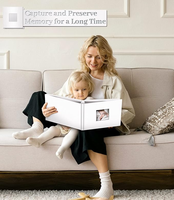 Artfeel Photo Album Self Adhesive Scrapbook Album for 3x5 4x6 5x7 8x10 Pictures, 60 Pages Linen Cover with Display Window DIY Photo Book,Ideal Gifts for Family Travel Wedding Baby - Image 6