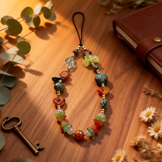 Cute Beaded Camera Wrist Strap for Phone, Digital Camera Charm Lanyard, Pearl Beaded Chain for Bag Keychain Gift - Image 6