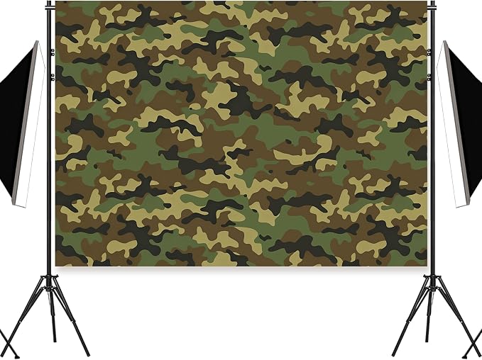7x5ft Fabric Camouflage Backdrop Army Soldier Military Camo Background | Camo Background for Soldier Theme Party Decorations Kids Adults Birthday Shooting Photo Studio Props by Dormirpilow