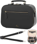 Camera Sling Bag, Waterproof PU Leather Crossbody Camere Bag for Photographers, Small Shockproof Case with Removable Dividers for DSLR/SLR/Mirrorless, 4L Black by Divvia