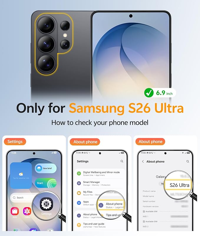 FNTCASE for Samsung Galaxy S26 Ultra Case, Compatible with Magsafe Blue | Screen Protector, Full Camera Protection, Translucent Matte, 14FT Military Grade Drop Proof, Protective Phone Cover - Image 2