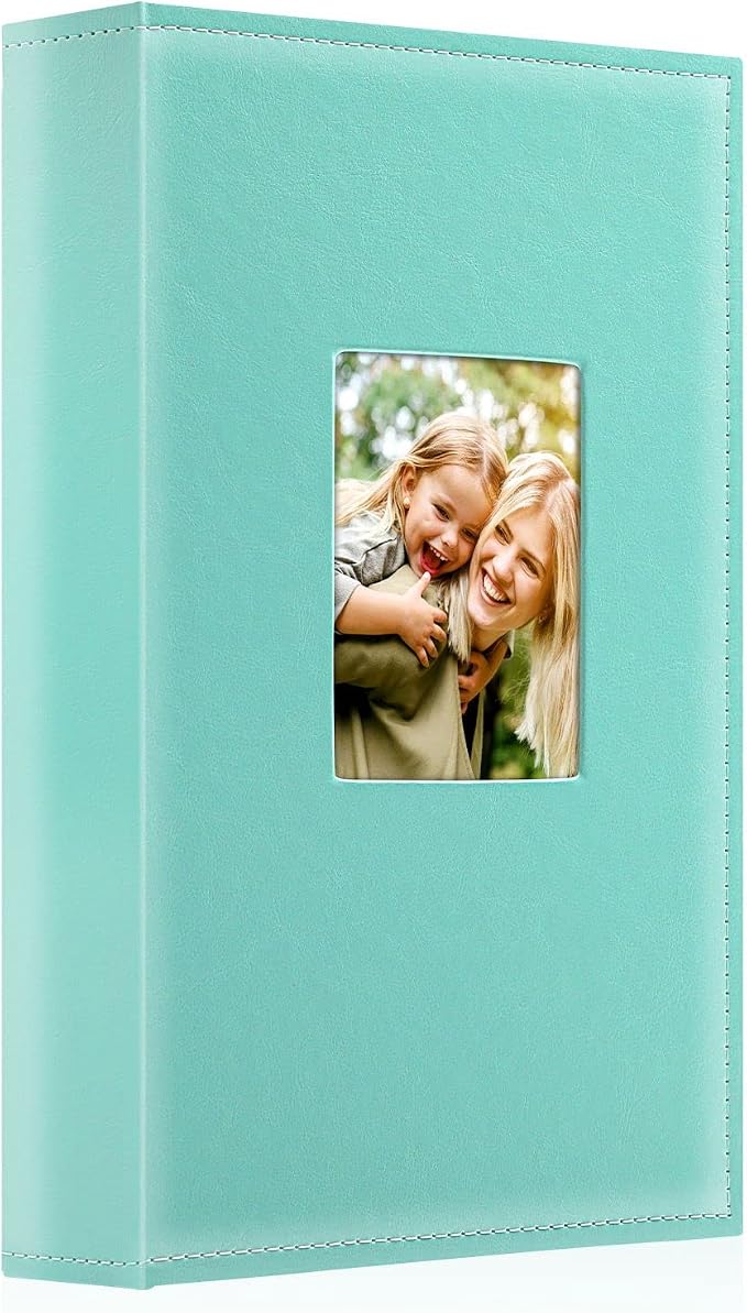 Ywlake Photo Album 4x6 300 Pockets, Leather Photo Albums Holds 300 Horizontal Only Pictures Teal by Ywlake