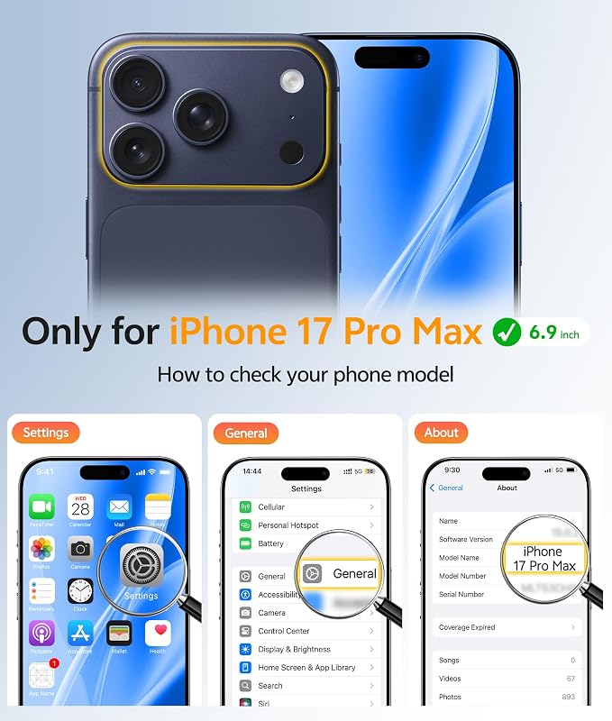 FNTCASE for iPhone 17 Pro Max Case, Fit for Magsafe, Screen Protector | Full Camera Protection, Translucent Matte, 14FT Military Grade Drop Proof, Shockproof Protective Phone Cover, Black - Image 2