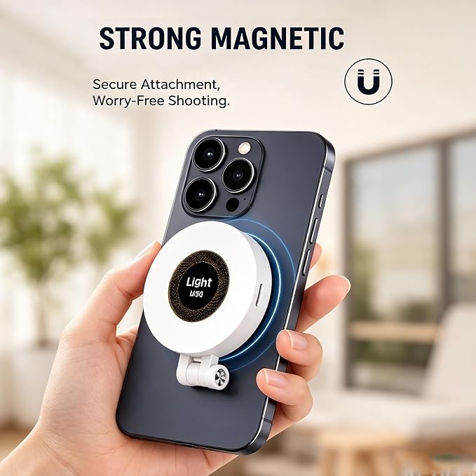 Selfie Light, Phone Light with 3 Lighting Mode, Portable Phone Ring Light for Makeup, Tiktok, Live Stream, Rechargeable Clip Video Light for iPad/Camera/Laptop (White) - Image 4