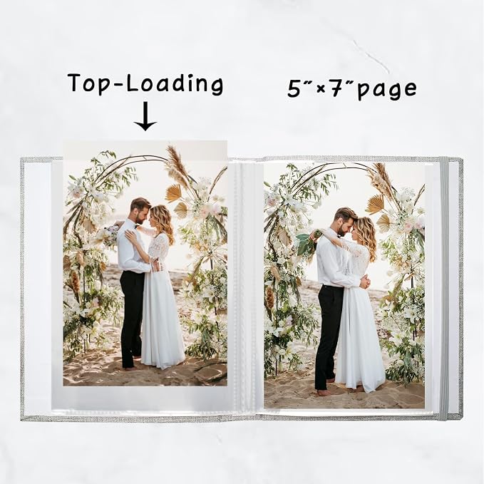 Small Photo Album 5x7 Linen Picture Book, Each Mini 26-Page Album Holds 52 Photos, Art Presentation Folder for Postcards & Picture Storage - Image 4