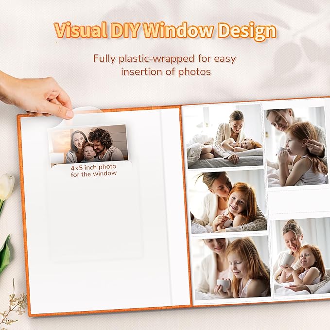 Artfeel Photo Album 4x6 with 1000 Pockets,Slip-in Picture Albums,Linen Cover Memory Book with Front Window,White Page Vertical Photo Book for Wedding,Family,Anniversare,Baby,Vacation - Image 2