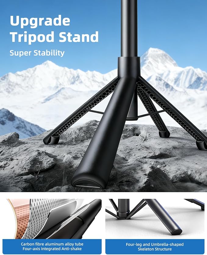 Auto Face Tracking Selfie Stick Tripod for iPhone with Light 360° Rotation that Follows Your Movement 70.9" Camera Tripod Stand with Remote for Content Creator Vlog Live Stream Video Recording - Image 4