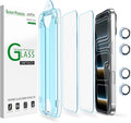 amFilm OneTouch for iPhone 17 Pro Screen Protector 6.3'' Tempered Glass | Auto-Alignment, 30s Install, Bubble Free, Scratch & Drop Protection, HD Clear, Camera Lens Protector[2+2 Pack] (17P-6.3'') by amFilm