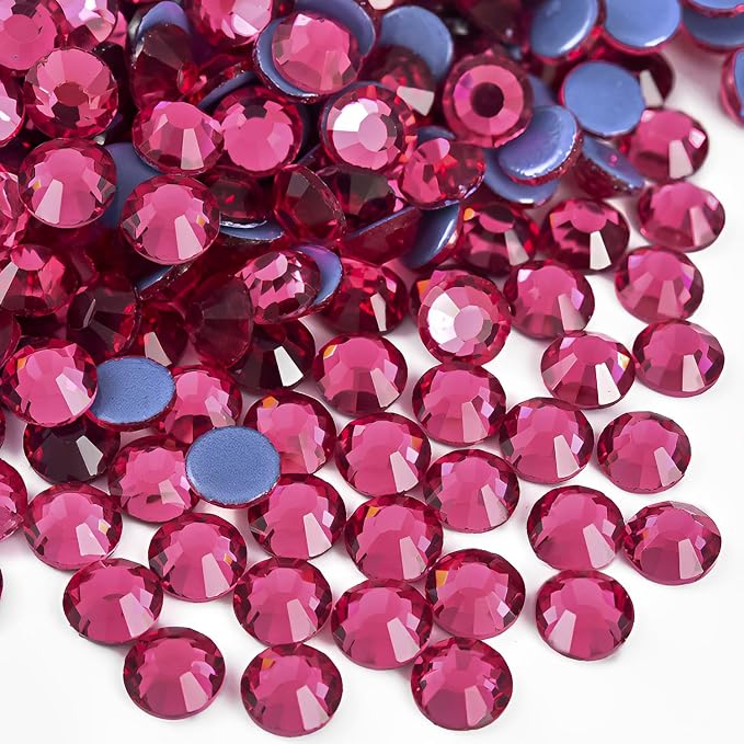 Jollin Hotfix Rhinestones Flatback Crystal Gems 7.2mm SS34, Rose | 288pcs Hot Fix Crystals Glass Rhinestones for Bedazzling, Crafting, Clothes, Shoes & Accessories DIY Decoration by Jollin
