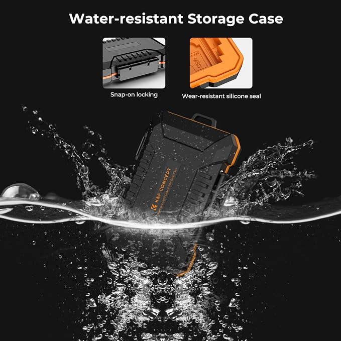 K&F CONCEPT 29 Slot Memory Card Case, Carrying Case for SD, CF, CFexpress | Micro SD, Nano SIM & Micro SIM Cards, PM01 - Image 3