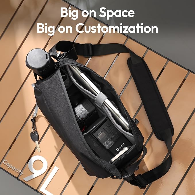 ULANZI BP11 8L Camera Sling Bag with Tripod Holder Everyday Carry | Lightweight Splash-Proof Anti-Theft Crossbody for DSLR/Mirrorless/ Laptop,Customizable Front Patch Pocket for Travel,Hiking - Image 7